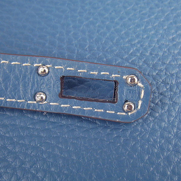 High Quality Hermes Kelly Long Clutch Bag Blue H009 Replica